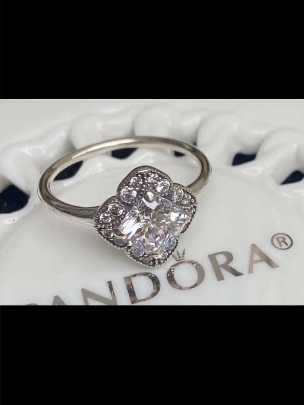 Pandora Crystallized Floral Fancy Ring 190966CZ, Size 7 verified at store